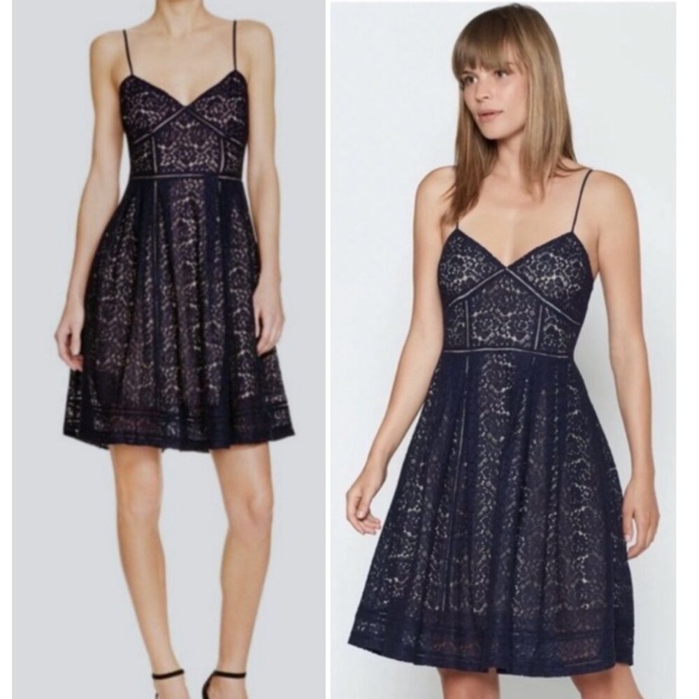 JOIE Solandra navy blue lace dress